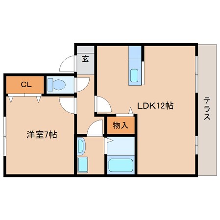 前栽駅 徒歩10分 1階の物件間取画像